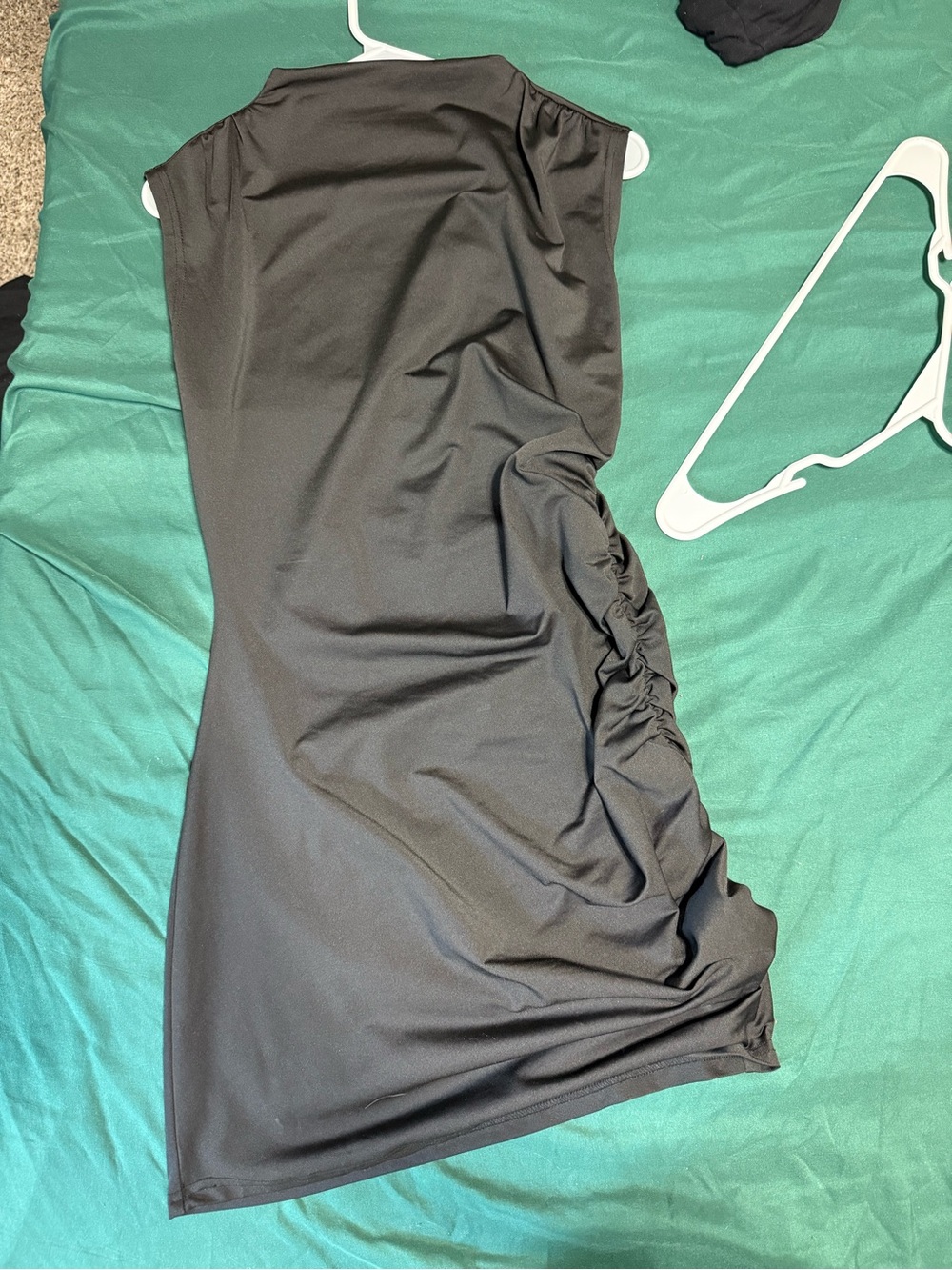 SHEIN Black Ruched Side Mini Dress